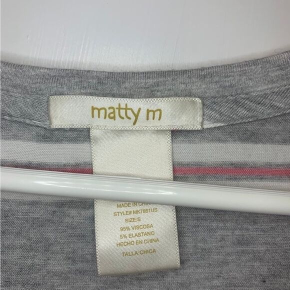 MATTY M‎ Small Grey Tie Front Top - Picture 3 of 4